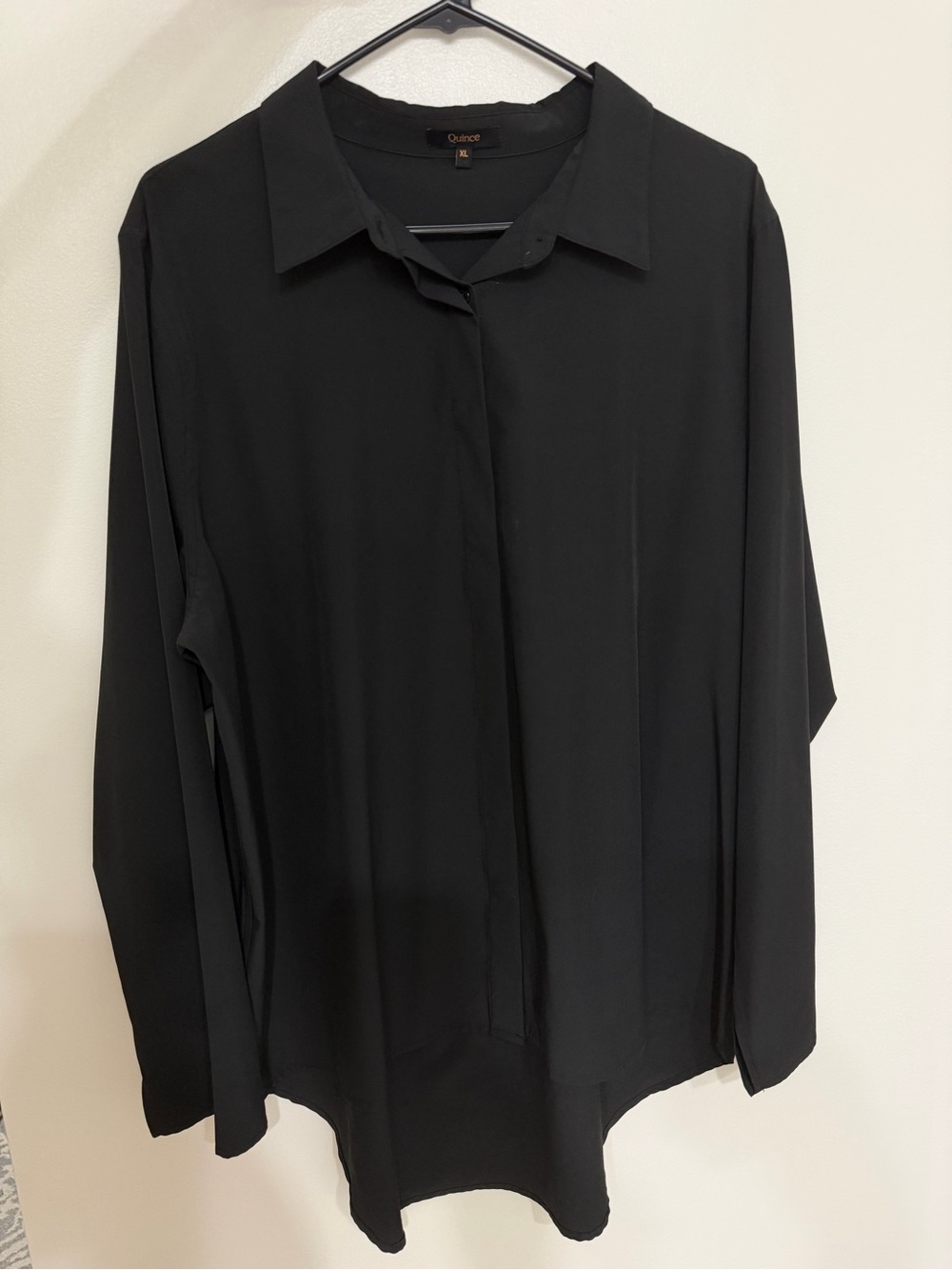 Quince Black Long Sleeve Blouse XL